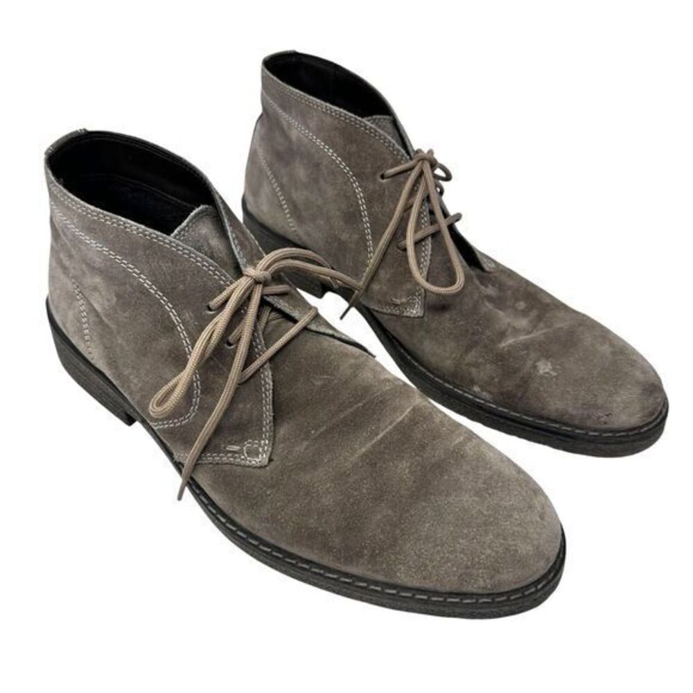 1901 Made in Italy Men's Grey Suede Shock Absorber Lace Up Chukka‎ Boots 44 (10)